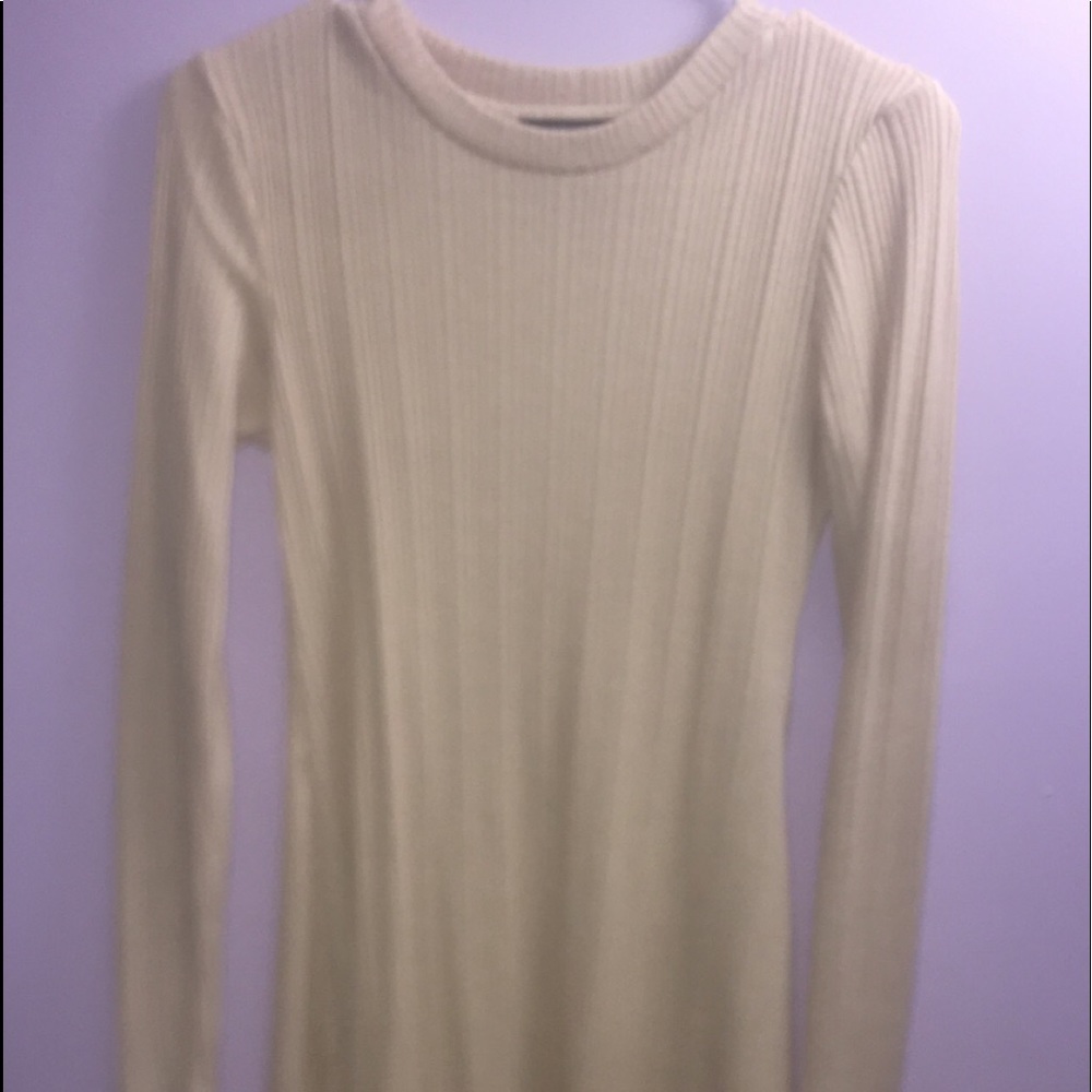 Long sleeve pink/cream dress
